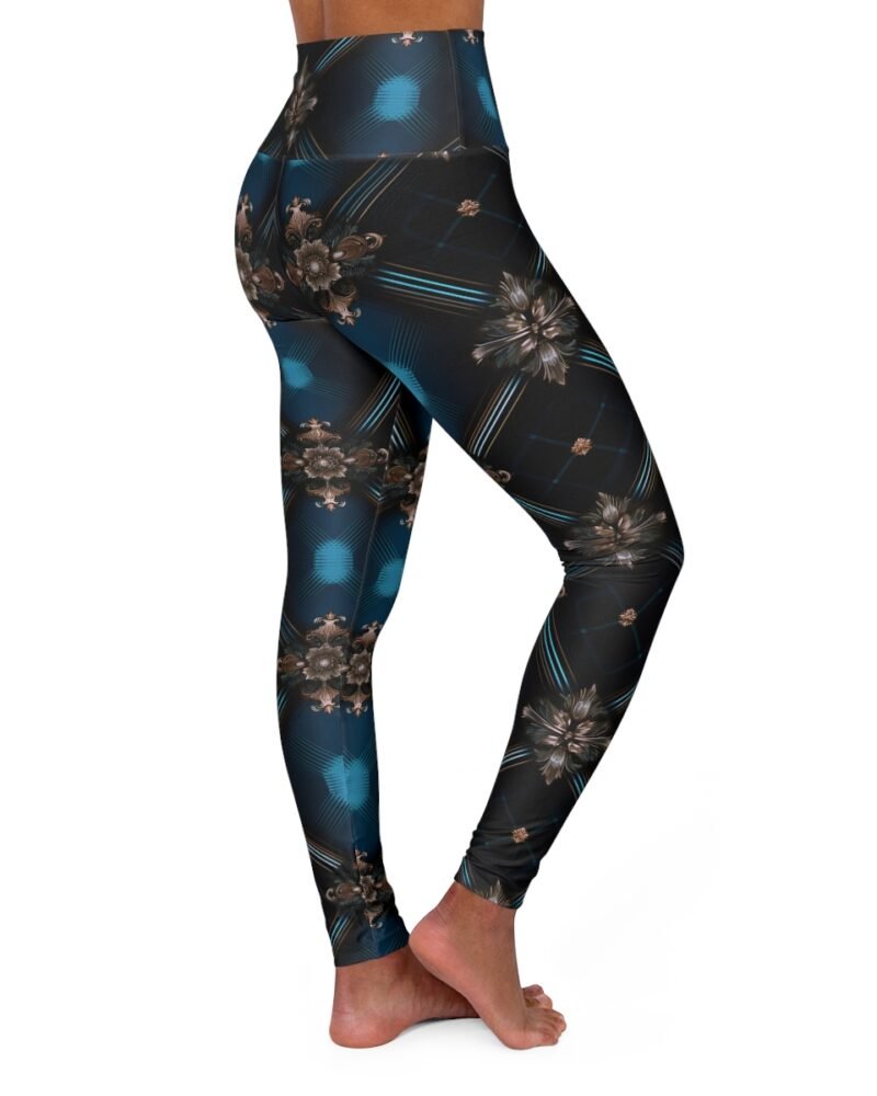 Baroque - Blue - gold - High Waisted Yoga Leggings