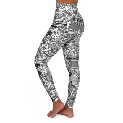 80's music themed - High Waisted Yoga Leggings - Image 4