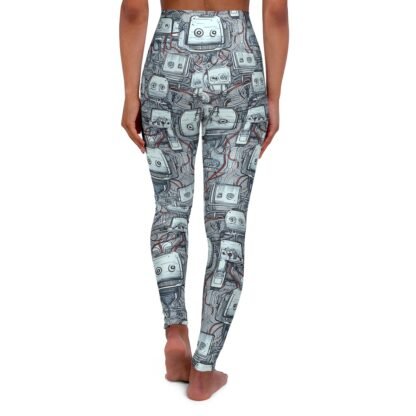 Square headed robot wires- High Waisted Yoga Leggings - Image 3