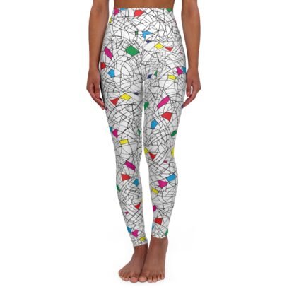 Webbed - color Patches - High Waisted Yoga Leggings - Image 2