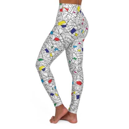 Webbed - color Patches - High Waisted Yoga Leggings - Image 4