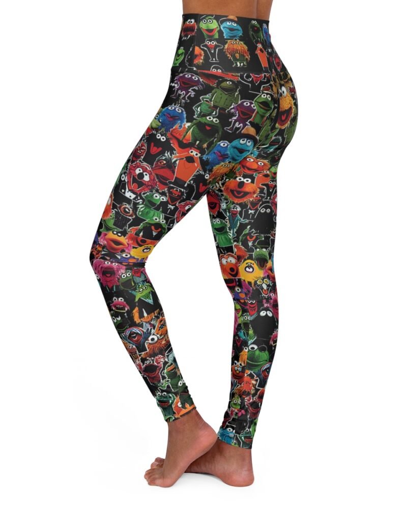 Muppets as drawn by a kid - Black - High Waisted Yoga Leggings
