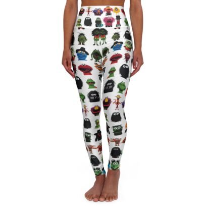 Muppets as drawn by a kid - white - High Waisted Yoga Leggings