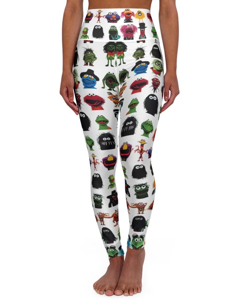 Muppets as drawn by a kid - white - High Waisted Yoga Leggings