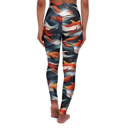 Colored Waves - High Waisted Yoga Leggings - Image 3