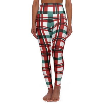 Christmas - Plaid - High Waisted Yoga Leggings - Image 2