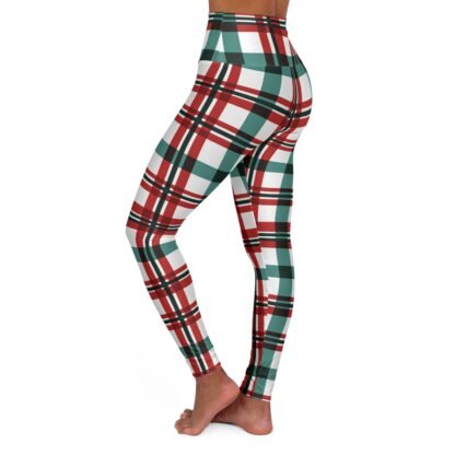 Christmas - Plaid - High Waisted Yoga Leggings - Image 4