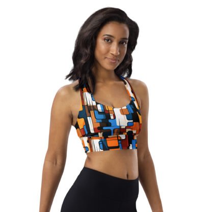 60s retro smooth square - Longline sports bra - Image 4