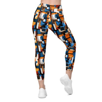 60s Retro Smooth Squares leggings with pockets - Image 5