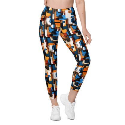 60s Retro Smooth Squares leggings with pockets - Image 6