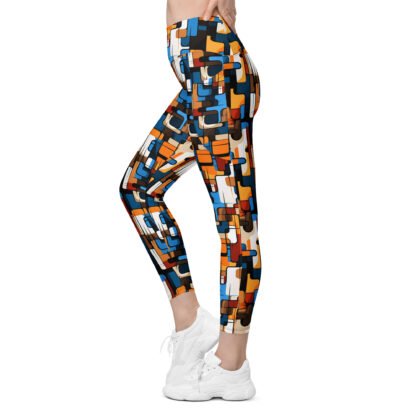 60s Retro Smooth Squares leggings with pockets - Image 7