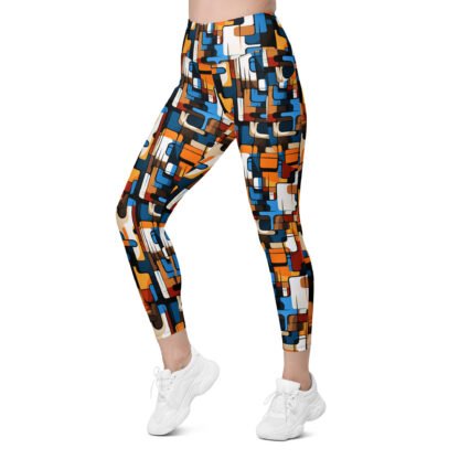 60s Retro Smooth Squares leggings with pockets - Image 9