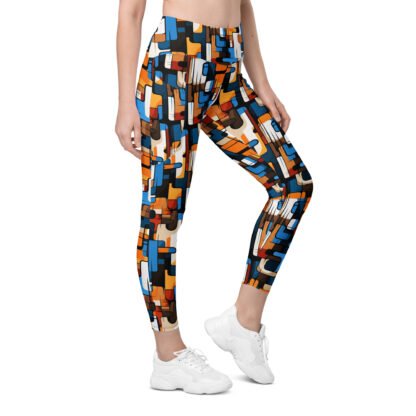 60s Retro Smooth Squares leggings with pockets