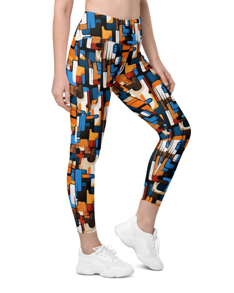 60s Retro Smooth Squares leggings with pockets