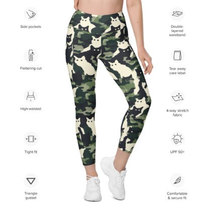 Camo Cats – Leggings with pockets - Image 2