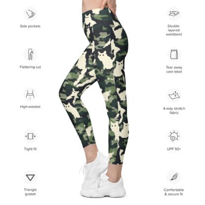 Camo Cats – Leggings with pockets - Image 3